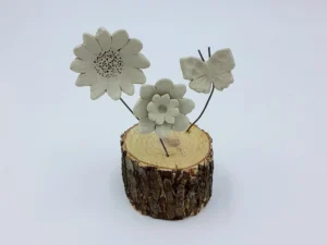 Flower Sculpture on Wood