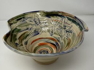 Lily's Embrace — Sgraffito Carved Swirl Bowl